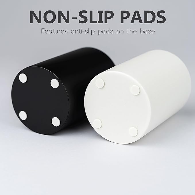 Matte Black Toothbrush Holder for Bathrooms – Modern Resin Countertop Organizer with Slots, Compact Toothbrush and Toothpaste Storage for Vanity, Hotel, Airbnb (Black)