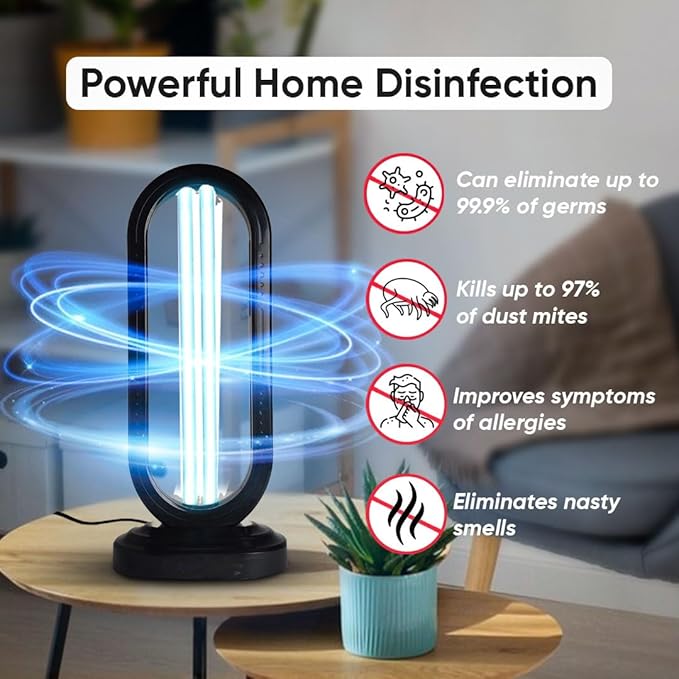Swissklip HaloUV, Mold Remover, Home Disinfection Device, Dust Mites Remover, UV Light Sanitizer, Ultraviolet Sanitizer for Home, Room & Kitchen (HaloUV Light)