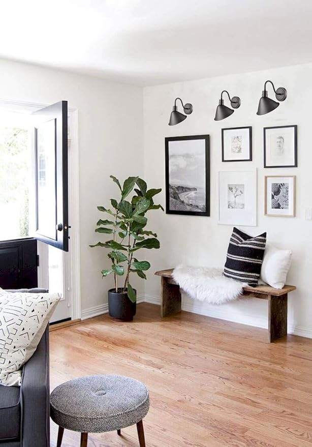 DIRYZON Industrial Gooseneck Wall Sconces Antique Black Barn Light for Kitchen Sink Patio Porch Set of 2