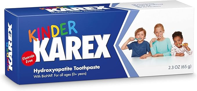 Kinder Karex Hydroxyapatite Kids Toddler Toothpaste 2.3 Ounce (Pack of 6), Fluoride Free