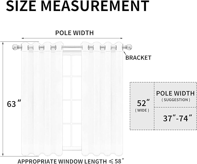 Easy-Going Blackout Curtains for Bedroom, Solid Thermal Insulated Grommet and Noise Reduction Window Drapes, Room Darkening Curtains for Living Room, 2 Panels (52x63 in, Light Linen)