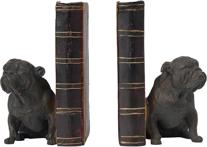 Dog Decorative Bookends Book Holder - Vintage Shelf Decor Book Ends to Hold Books Heavy Duty for Home Decor 3.5 X 4.5 X 6.25 inch Guichifun