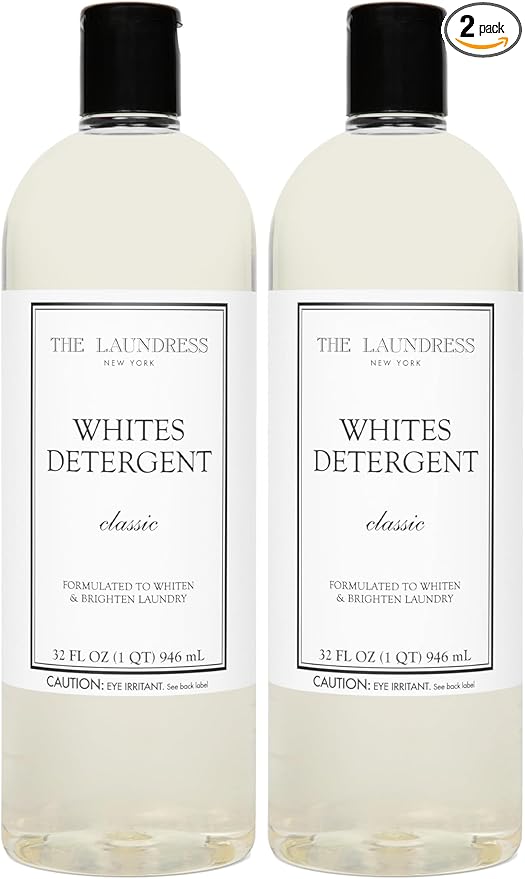 The Laundress Whites Detergent, Concentrated Laundry Detergent Liquid, Whiten & Brighten Clothes, Tough on Stains, Classic Scent, 32 oz. (Pack of 2)