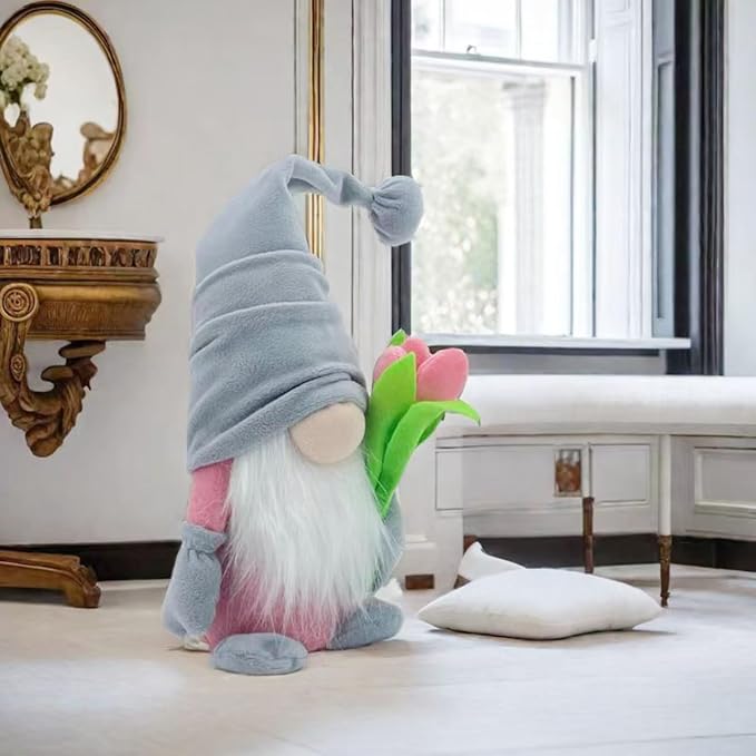 Fall Decoration for Home,15 inch Fall Gnomes Plush Decor for Tiered Tray, Thanksgiving Gnome Plush Doll Swedish Gnomes Gifts Autumn Table Decoration Home Tabletop Elf Doll,Grey