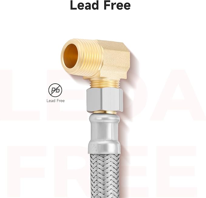 Roastove Universal Dishwasher Installation Kit,6 Ft Stainless Steel Dishwasher Hose,Burst Proof Water Supply Line with 3/8" Compression Connections