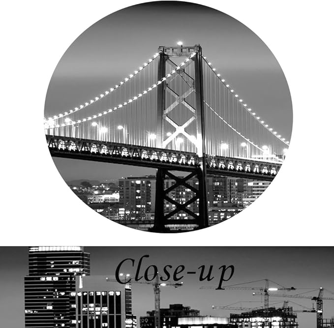 KREATIVE ARTS - San Francisco Bay at Night in Black and White Bridge 3 Panels Modern Landscape Artwork Canvas Prints Cityscape Pictures Paintings on Canvas Wall Art for Home Decor (16x24inchx3pcs)
