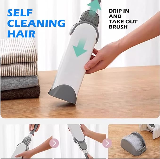 Self-Cleaning Pet Hair Remover for Laundry, Dog Hair Remover, Cat Hair Remover, Pet Lint Roller Brush, Reusable Cleaner Brush, Lint Brush for Clothes, Pet Lint Brush B (Gray)