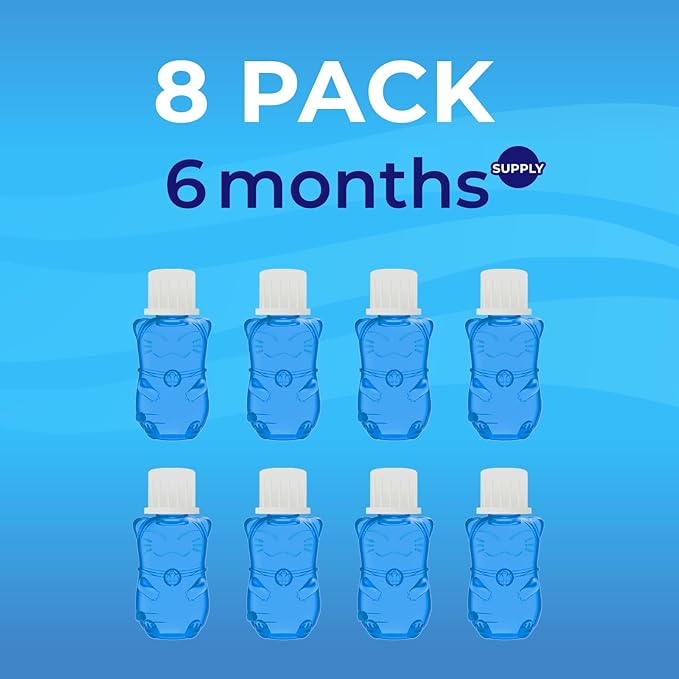 Toilet Gel Stamp - 8 Packs Toilet Bowl Cleaner Gel with Automatic Click, Freshener for Toilet Maintenance, 3.4oz, 6 Month Supply (Ocean)