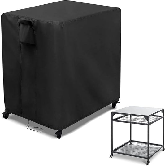 Kingling Outdoor Pizza Oven Table Cover for Ooni Large Table, Waterproof Outdoor Grill Prep Table Cover Pizza Oven Stand Cover - 36''L x 32''W x 31''H(Black)