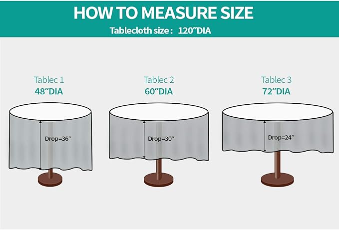 Surmente Black Tablecloth for Round Tables, 120-inch Round Table Cloths for Weddings, Banquets, or Restaurants