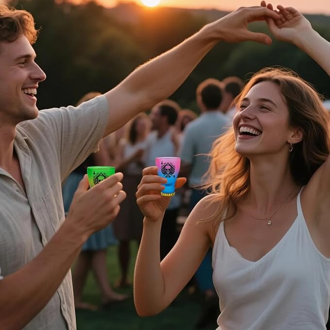 Spades Skull Pattern Glass Shot Glasses, Unique Wine Bottle Shot Glass, 43ml Shot Cups Set of 2 with Gift Box for Alcohol Shots, Vodka, Expresso, Tequila & Dessertsor, Gothic Christmas Gift