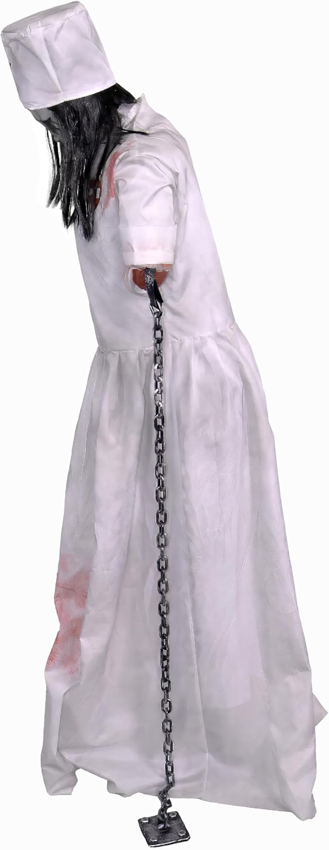 Haunted Hill Farm Life-Size Animatronic Convulsing Nurse by Tekky Halloween Decoration with Motion-Activated Sounds