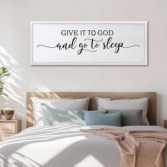 Sweet Dreams Above Bed Wall Decor Art 24"X10" Master Bedroom Over Bed Wall Wood Framed Sign (White)
