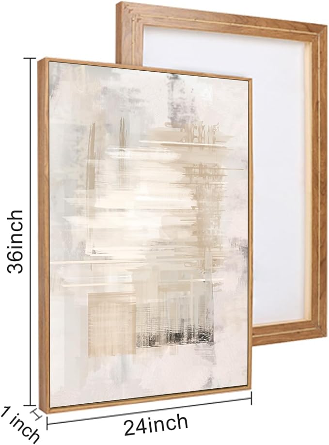 HPINUB Modern Abstract Canvas Art Prints, Black and White, 24"x36", 3-Pack, Neutral, Bedroom, Living Room, Office, Bathroom, Dining Room