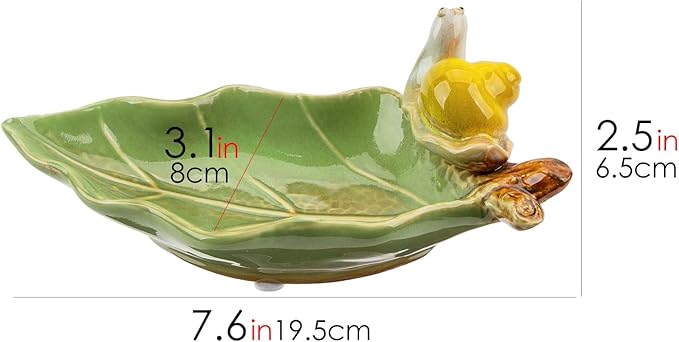 Jewelry Tray Snail Trinket Organizer Ceramic Leaf Tray Decorative Desk Storage Plate for Rings Earrings Necklaces Watch Coins Keys, Snail Soap Dish Holder, Key Bowl, Candy Dish (Green)