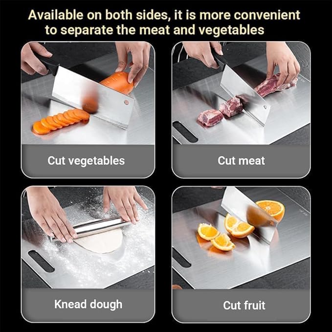 Titanium Cutting Board,100% Pure Titanium Cutting Boards for Kitchen, 2025 Double Sided Food-Grade Chopping Board for Cutting Meat Vegetable Fruit (18"L x 12"W)