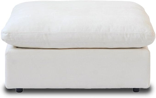 JACH Modular Ottoman Seater for Living Room, Cushion Covers Removable, Minimalist Comfy Footstool, Breathable Ottoman for Living Room Apartment (White)