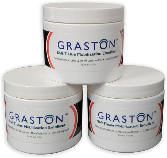 Graston Technique Vitamin E Enriched Emollient - 4oz Jar, Ideal for IASTM Lotion & Massage Therapy Cream, Perfect Vitamin E Cream for Massage and Physical Therapy, 3-Pack