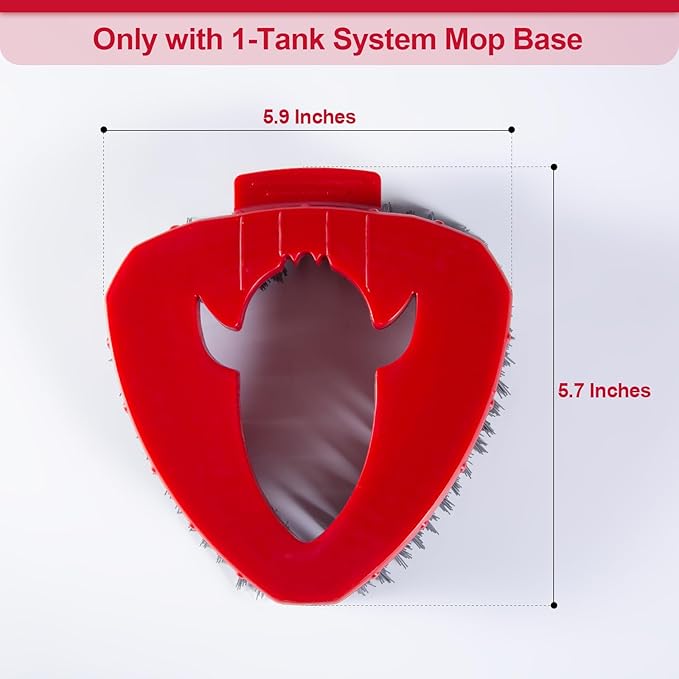 Scrub Brush with Refill Base, Spin Mop Head Scrubber Replacement Compatible with O Cedar EasyWring 1-Tank System, Hard Bristles Floor Scrubber, Tub & Tile Cleaning Brush for Bathroom, Kitchen, Patio
