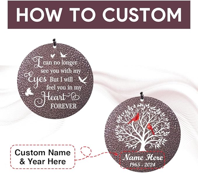 Personalized Cardinal Wind Chimes for Loss of Loved One, Sympathy Gifts for Loss of Mother Father Daughter Brother Sister Best Friend Keepsake Outdoor Garden Yard Home A Limb Has Fallen