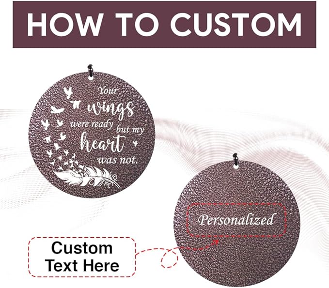 Wind Chimes Personalized, Metal Deep Tone Wind Chimes in Loving Memory, Custom Text for Loss of Loved Mom/Dad, Sympathy Gifts Wind Chime Memorial Gifts for Funeral Outdoor 36inch