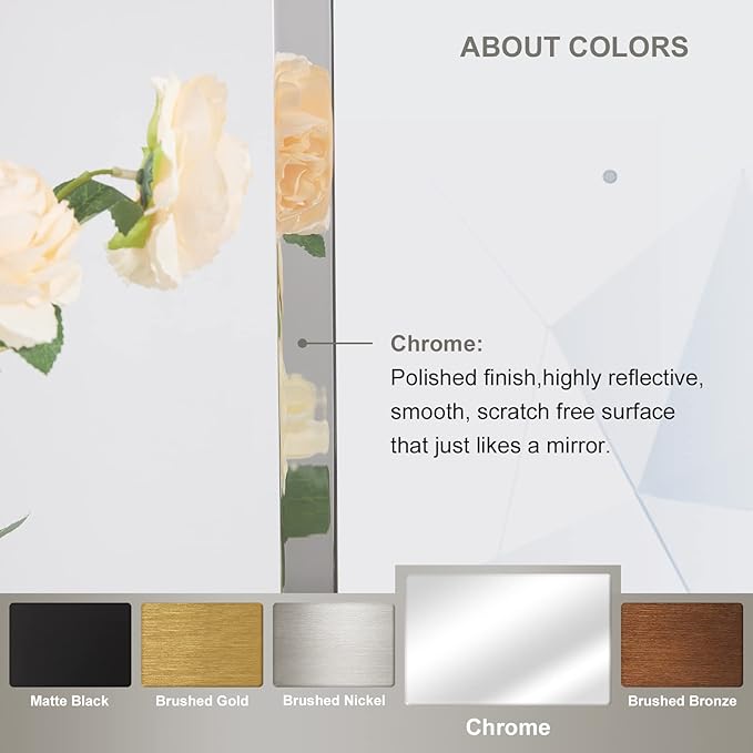 ANDY STAR Oval Mirror for Bathroom, 20x30 Polished Chrome Oblong Bathroom Mirror for Vanity with Stainless Steel Metal Frame, Modern Anti Rust Wall Mounted