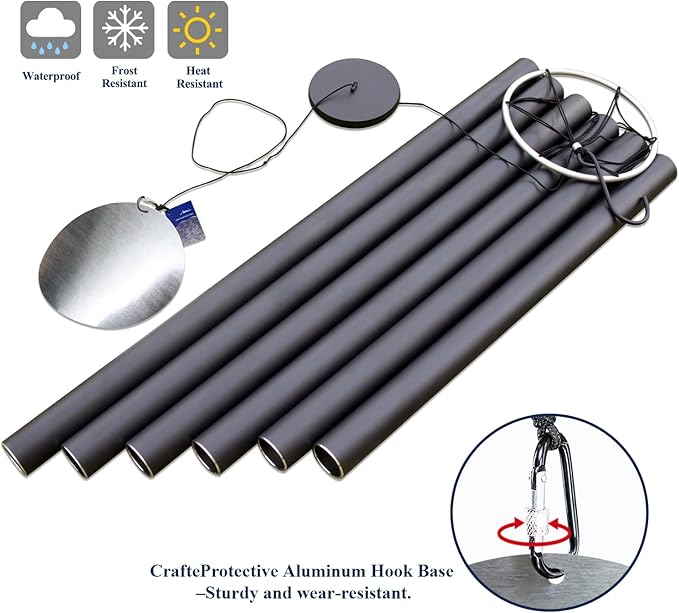 ASTARIN 78 Inch Wind Chimes for Outside with 6 Tubes Tuned Relaxing Melody, Extra Large Wind Chimes Outdoor Deep Tone for Patio, Backyard, Garden, and Outdoor Decor,Black