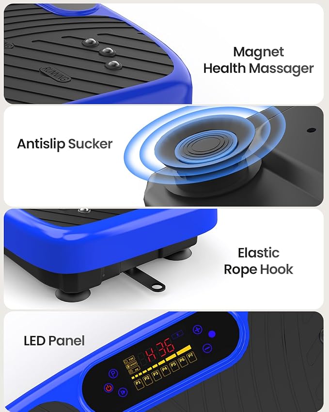 Vibration Plate Exercise Machine, Vibration Plate Platform for Lymphatic Drainage, 200 Adjustable Speeds Power Shaping Vibrating Plate Helps Weight Loss, Shaping, Max Weight 450 Lbs