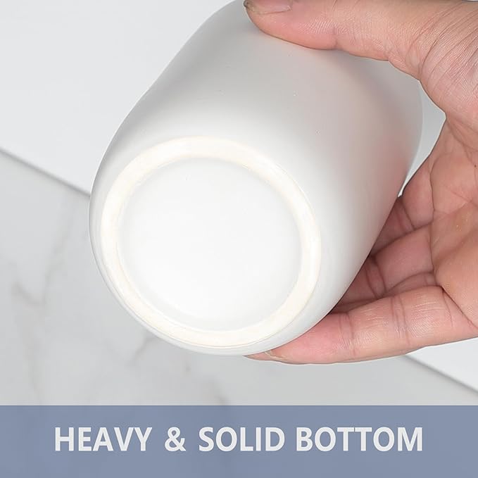 Toothbrush Holders for Bathrooms - 1 Cups Ceramic Toothbrush Toothpaste Holders, White Bathroom Tumbler Cups Reusable Toothbrush Mouthwash Cup, Bathroom Counter Organizer.