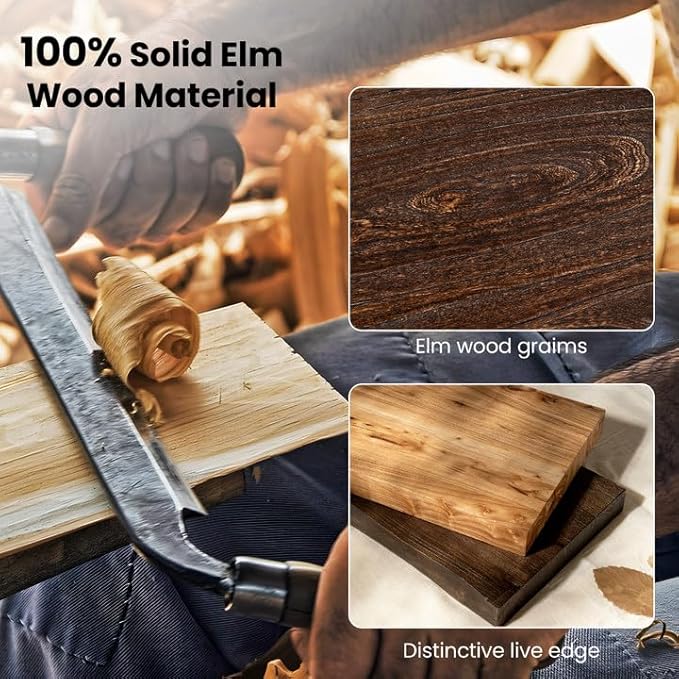 Floating Shelves for Wall, 72"x9.3" Rustic Solid Live-Edge Elm Wood Wall Shelves, Heavy-Duty Floating Shelves with Invisible Brackets for Living Room, Bedroom, and Kitchen, Natural Finish