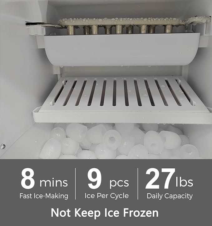 IKT 3 in 1 Water Cooler Dispenser with Ice Maker for 5 Gallon Bottle 27 lbs in 24 hrs 3 Temperature Night Light Perfect for Home Office White