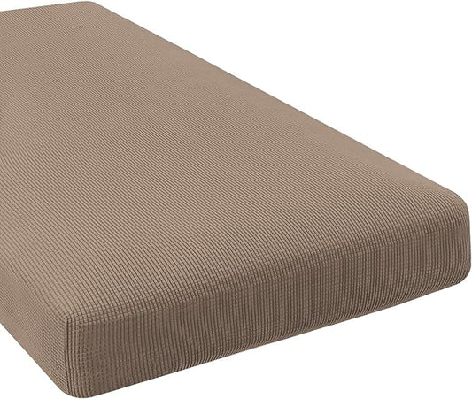 H.VERSAILTEX Super Stretch Individual Chaise Cover Sectional Couch Covers for L Shaped Sofa Both Left/Right Featuring Thick Jacquard Textured Twill Fabric (1 Piece Chaise Cover, Macchiato)
