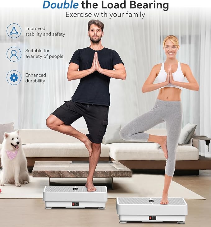 POWET Vibration Plate Exercise Machine for Weight Loss, Woukout & Lymphatic Drainage – Whole Body Vibrating with 99 Speed Levels & 5 Pre-Set Modes – Supports Up to 400lbs, Ideal for Home Use