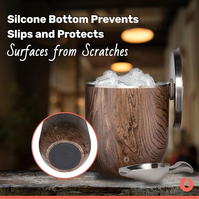 SNOWFOX Plus, Premium Vacuum Insulated Stainless Steel Ice Bucket with Lid/Scoop,Home Bar Accessories,Elegant Bartending Ice Buckets for Parties,Beautiful Outdoor Supplies,3L,Shimmer Gold