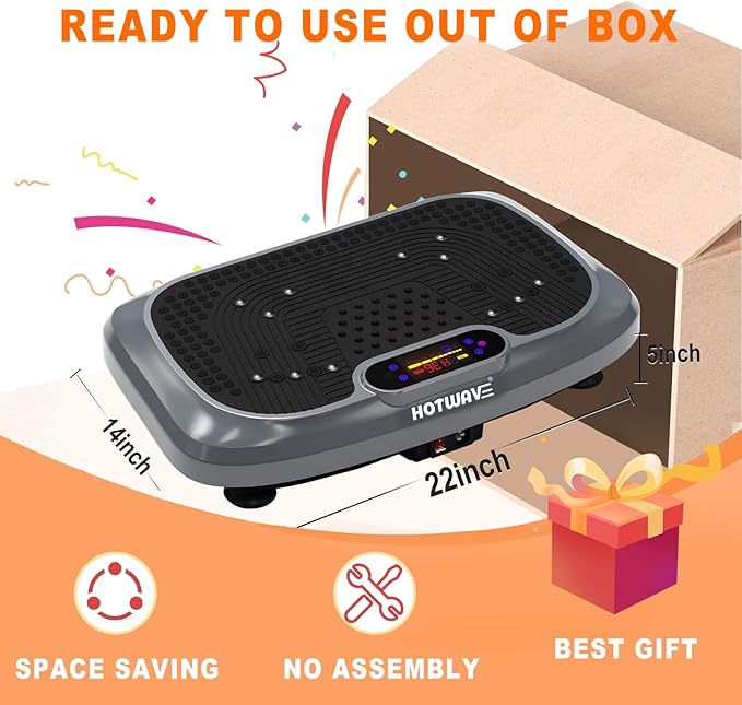 HOTWAVE Vibration Plate Exercise Machine for Lymphatic Drainage, Power Vibrating Plates Platform for Weight Loss - Whole Body Shaker Vibration Plate Machine Home Gym Shaping Fitness Workout