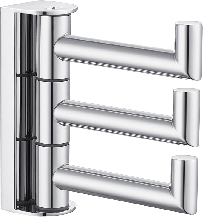 Angle Simple Towel Hook for Bathroom, SUS 304 Stainless Steel Foldable Robe Towel Holder, Wall Coat Hook, Polished Chrome