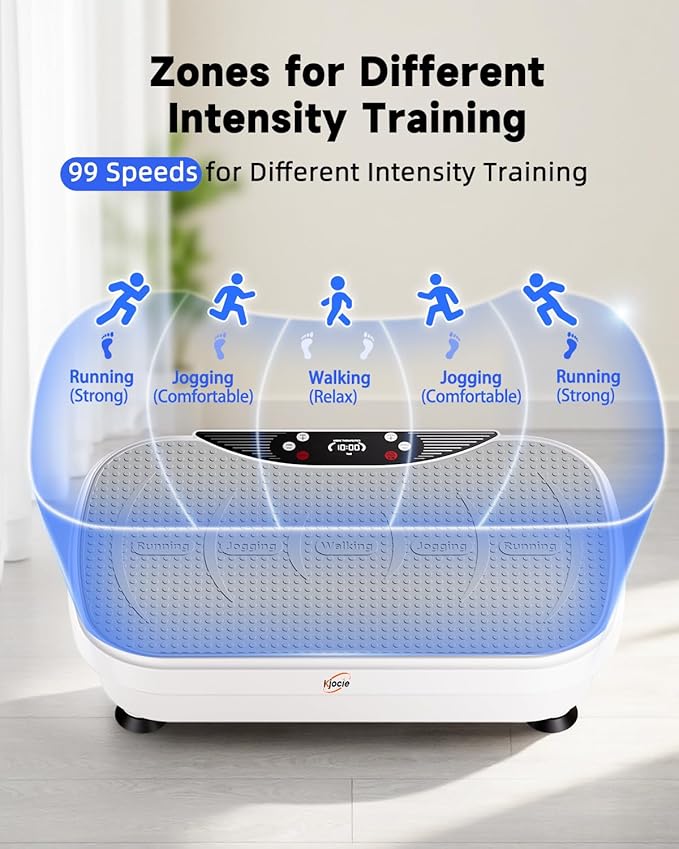 Vibration Plate Exercise Machine, Full Body Shaker Workout Vibration Plate for Lymphatic Drainage Weight Loss, Waver Vibrating Fitness Platform with Resistance Bands, Low Noise Home Fitness for Adults