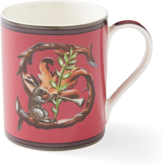 Spode Kit Kemp 12oz Mug, S Initial - Fine China Coffee Cup with Floral Alphabet Design, Custom Letter Mug for Unique Gift Giving - Personalized Kitchen Drinkware, Dishwasher Safe & Stylish