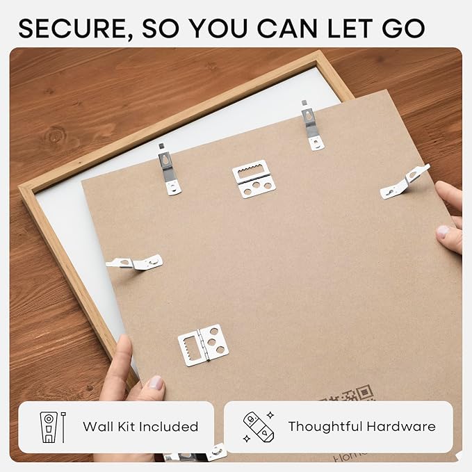 Homeforia A1 Poster Frame Natural Wood, High End Oak 23.4 x 33.1 Large Wooden Picture Frames Matted to 16.5 by 23.4 for Photo, A1 Size Light Wood Frames with Mat A2, Tempered Glass, Wall Kit, Set of 1