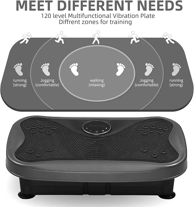 Vibration Plate Fitness Platform Whole Body Exercise Machine with 120 Speed Levels, Lymphatic Drainage, Fat Burning, and Weight Loss, Perfect for Women, Men, and Home Gym Exercise