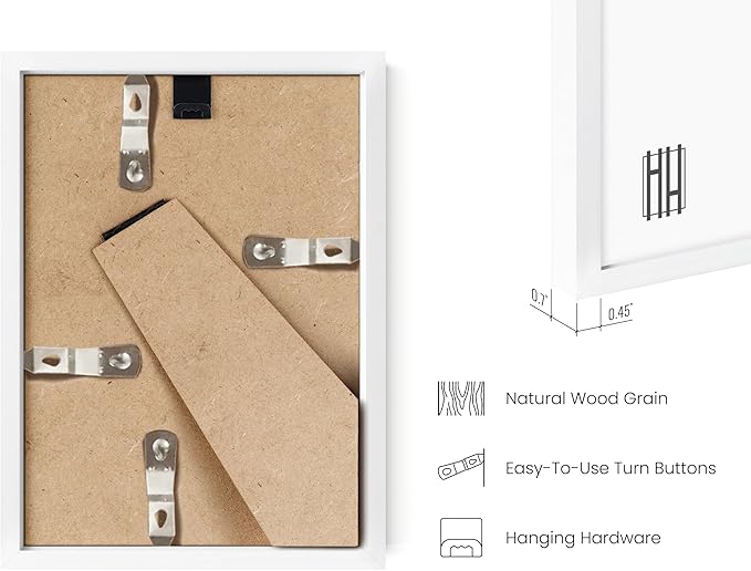 HAUS AND HUES Standalone White Aluminum Frame Set of 1-4x6