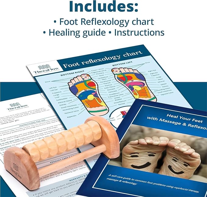 TheraFlow Compact Foot Roller for Plantar Fasciitis Relief | Relaxing Gifts for Mom and Dad - Portable, Small Tool for Deep Tissue Massage and Neuropathy | Travel Size Feet Massager for Relaxation