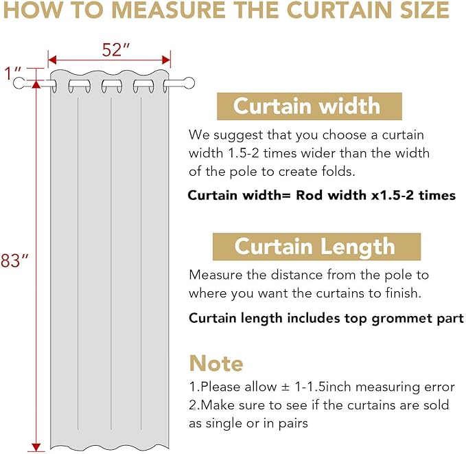 H.VERSAILTEX Blackout Curtains 84 inches Long for Living Room Thermal Insulated Room Darkening Window Treatment Panels Drapes Light Reducing Curtains for Bedroom, 2 Panels, 52" W x 84" L, Macchiato
