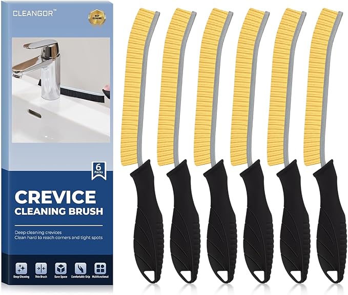 Crevice Cleaning Brushes, Cleaner Scrub Brush Tool for Hard to Reach Tight Space, Home Essentials, Cleaning Supplies for Shower, Bathroom, Kitchen, Toilet, Window