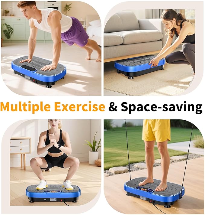 Vibration Plate Exercise Machine, Vibrating Plate Machine with Bluetooth for Lymphatic Drainage, Vibration Platform for Women Men Full Body Weight Loss