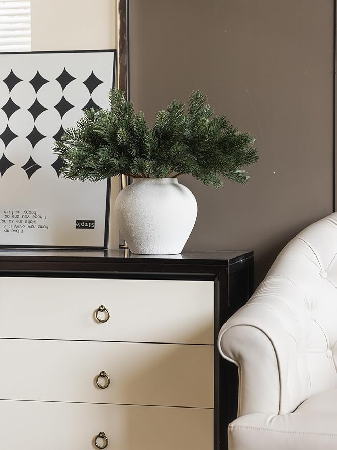 MISSPIN 12 Pcs 19.5 Inches Christmas Cedar Branches, Cedar Artificial Christmas DIY Crafts Faux Branches for Xmas Indoor Outdoor Home Decor