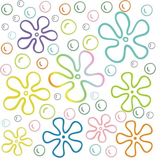 187PCS Flower Bubbles Wall Decals Under The Sea Birthday Party Decorations Ocean Wall Stickers Wall Decor for Bathroom Nursery Bedroom Home Classroom Car