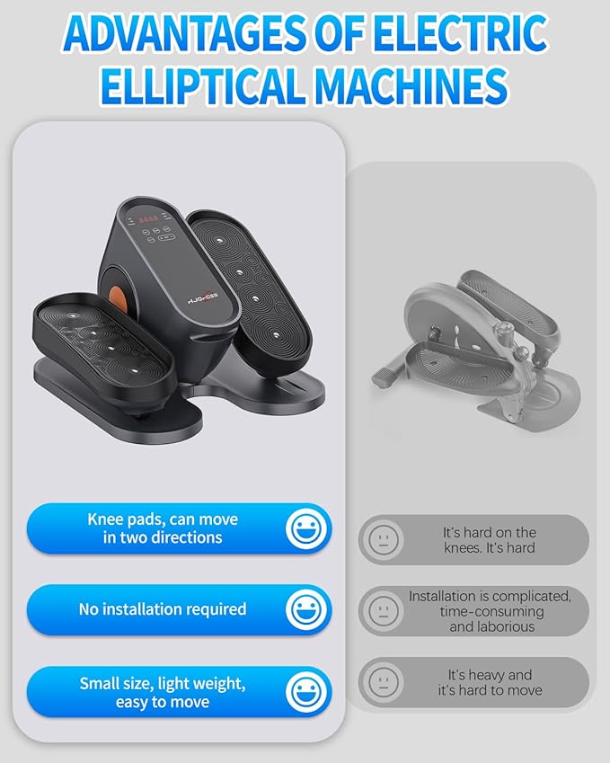 Under Desk Elliptical Machine, Electric Ellipse Leg Exerciser as Seen on Tv for Seniors with 10 Adjustable,Pedal Exerciser,Exercise Equipment for Home