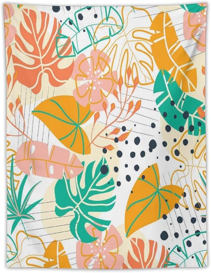 ICMOLYYENLO Tropical Palm Leaves Wall Tapestry, Wall Art for Room Decoration Beautiful Wall Hanging for Bedroom Living Room Dormitory Apartment 40x60 Inch