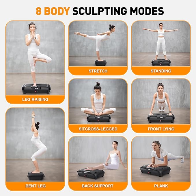 Vibration Plate Exercise Machine - 180 Speeds & 300 lb Capacity, Full Body Workout Vibration Platform with Remote Control for Lymphatic Drainage, Weight Loss & Toning